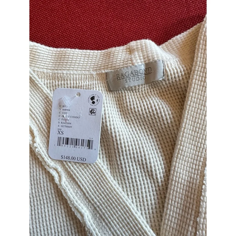 Free People Cream Ragabond NYC Thermal Cardi, NWT, XS